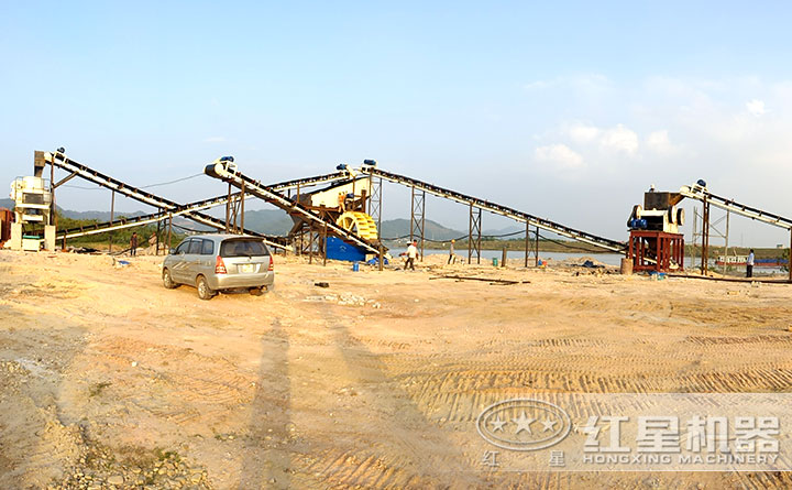 制砂、洗沙現(xiàn)場(chǎng)