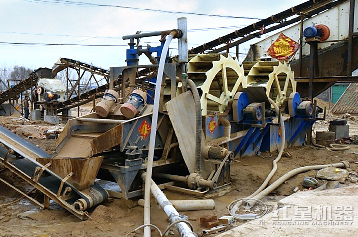 制砂、洗沙作業(yè)現(xiàn)場