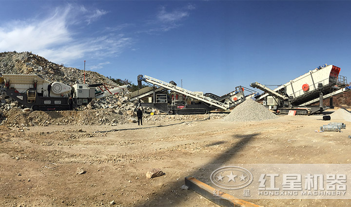 可移動(dòng)碎石機現場(chǎng)
