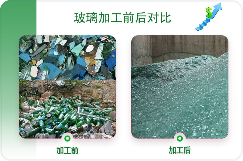 玻璃粉碎前后對(duì)比 玻璃粉碎前后對(duì)比